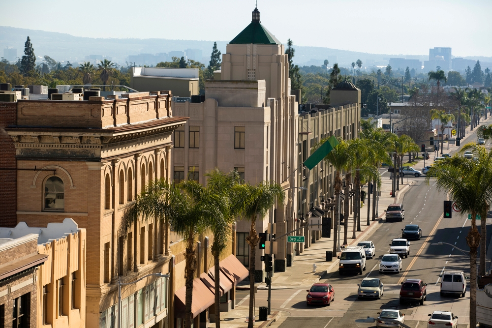 Aerial view of downtown Santa Ana
