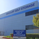 StorAmerica Seacliff self-storage building exterior and sign at 18100 Kovacs Lane, Huntington Beach. 